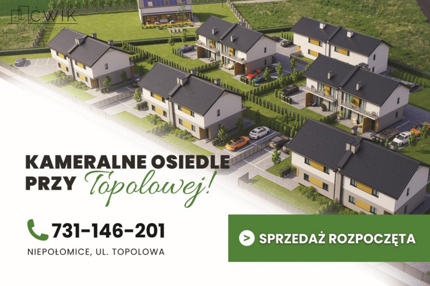 wielicki, Niepołomice, Topolowa, Nowe osiedle - mieszkania bezczynszowe 58 - 70 m2