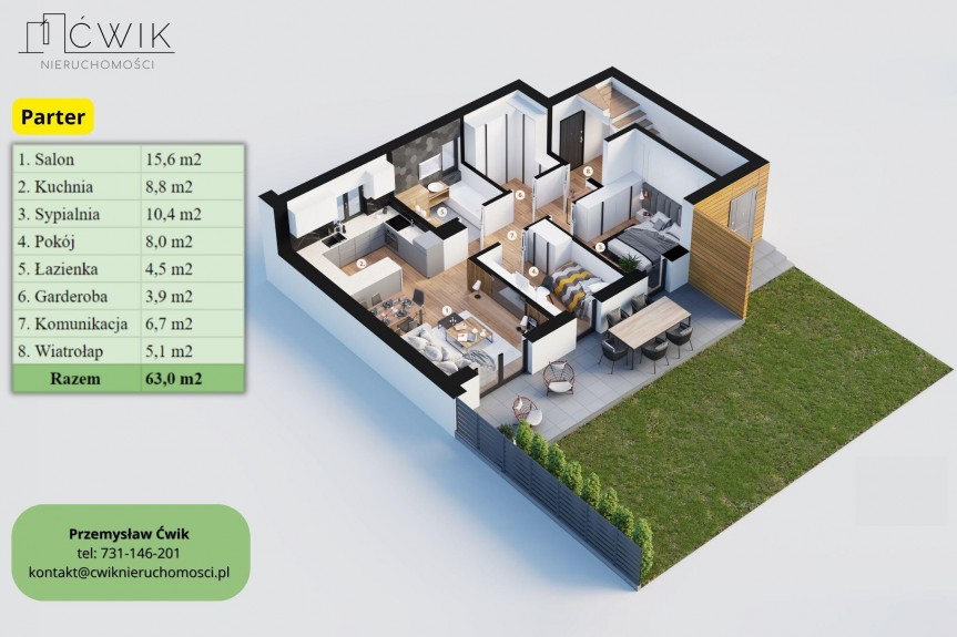 wielicki, Niepołomice, Topolowa, Mieszkania na parterze z ogrodem - 4 pokoje