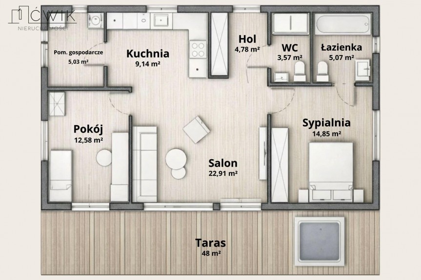 bocheński, Bochnia, Na Kąty, Klimatyczny dom z ogrodem zimowym i dużym tarasem