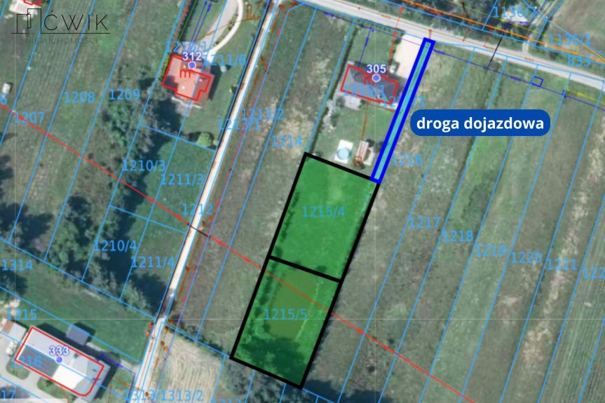 bocheński, Drwinia, Dziewin, Długa, Działka budowlana 24 ar | Własny staw | 30 min od Krakowa